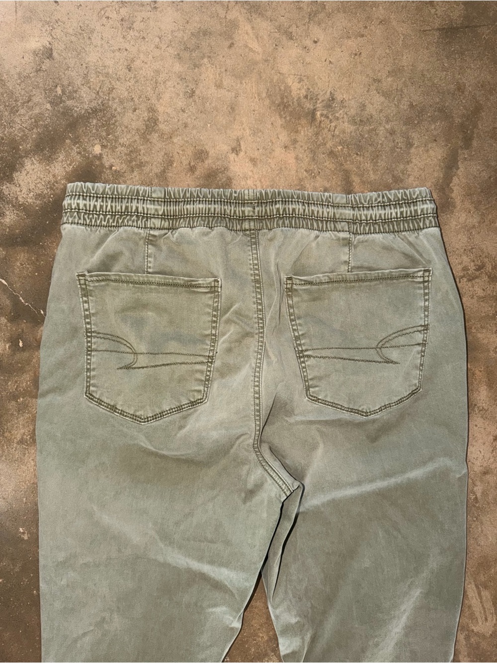 American Eagle Size 12 Short Green Utility Cargo Jogger Pants Stretch Drawstring - Picture 3 of 15